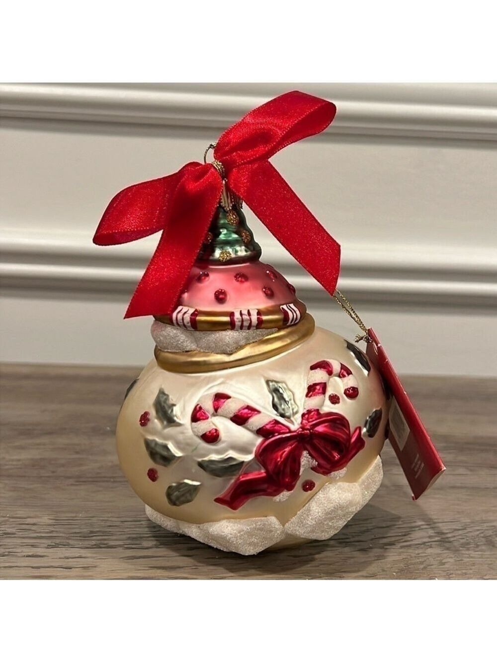 Lenox Yuletide Treasure Tea Party Sugar Bowl Ornament Made in Germany NWT